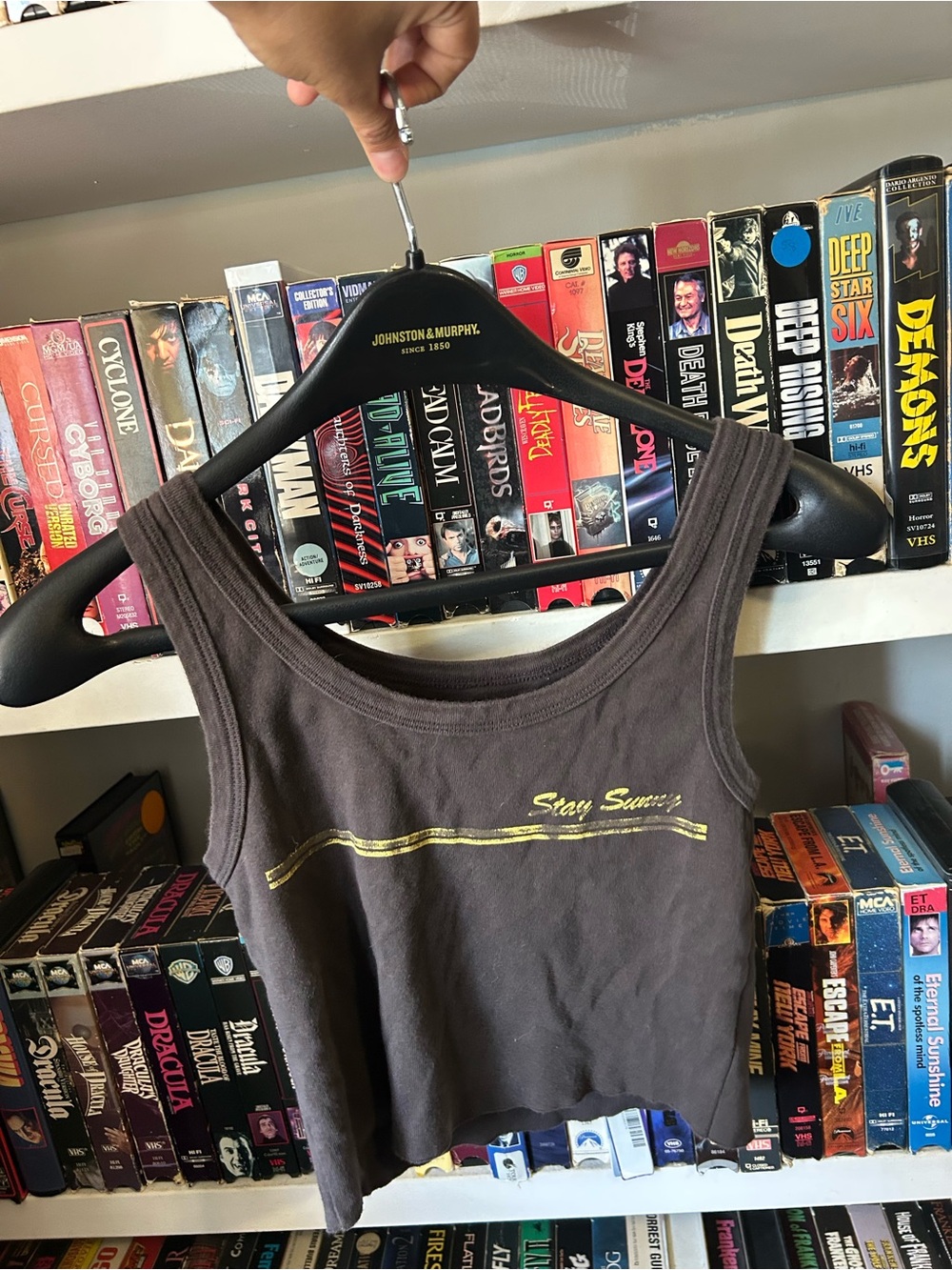 Billabong Brown Crop Tank with Gold Script